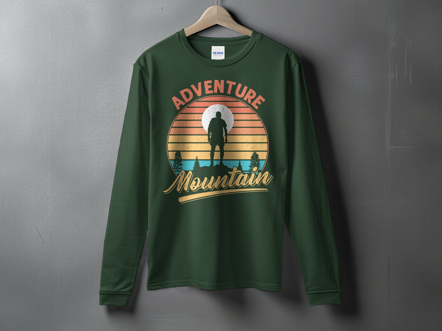 Adventure Above Mountain Sunset Graphic T-Shirt Long Sleeve T-Shirt