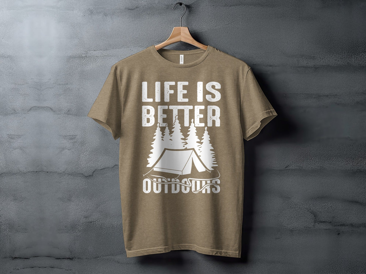Life Is Better Outdoors Camping Tent Graphic Novelty T-Shirt