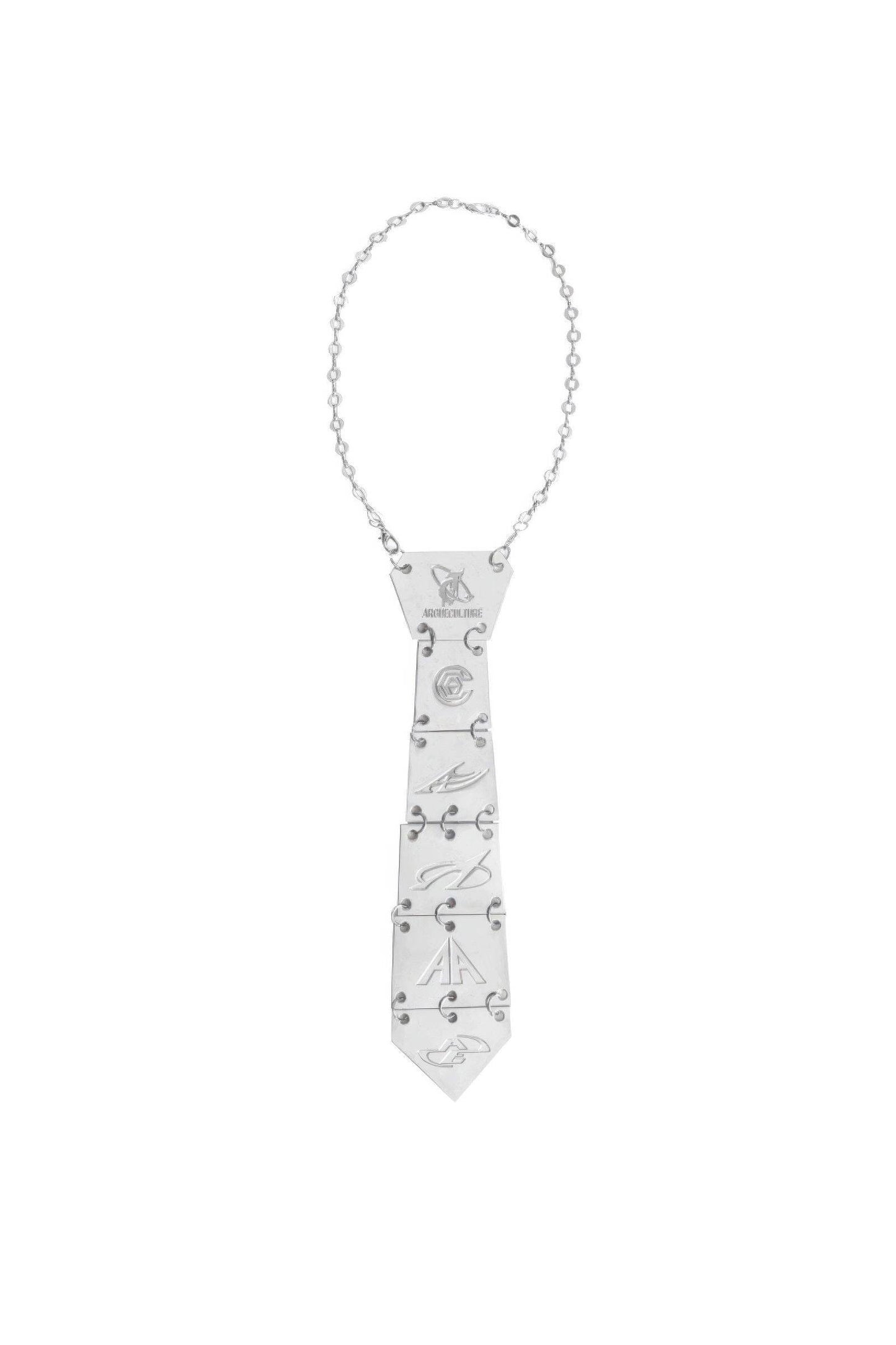 3D Spine-Inspired Metal Tie Necklace for a Bold, Modern Look