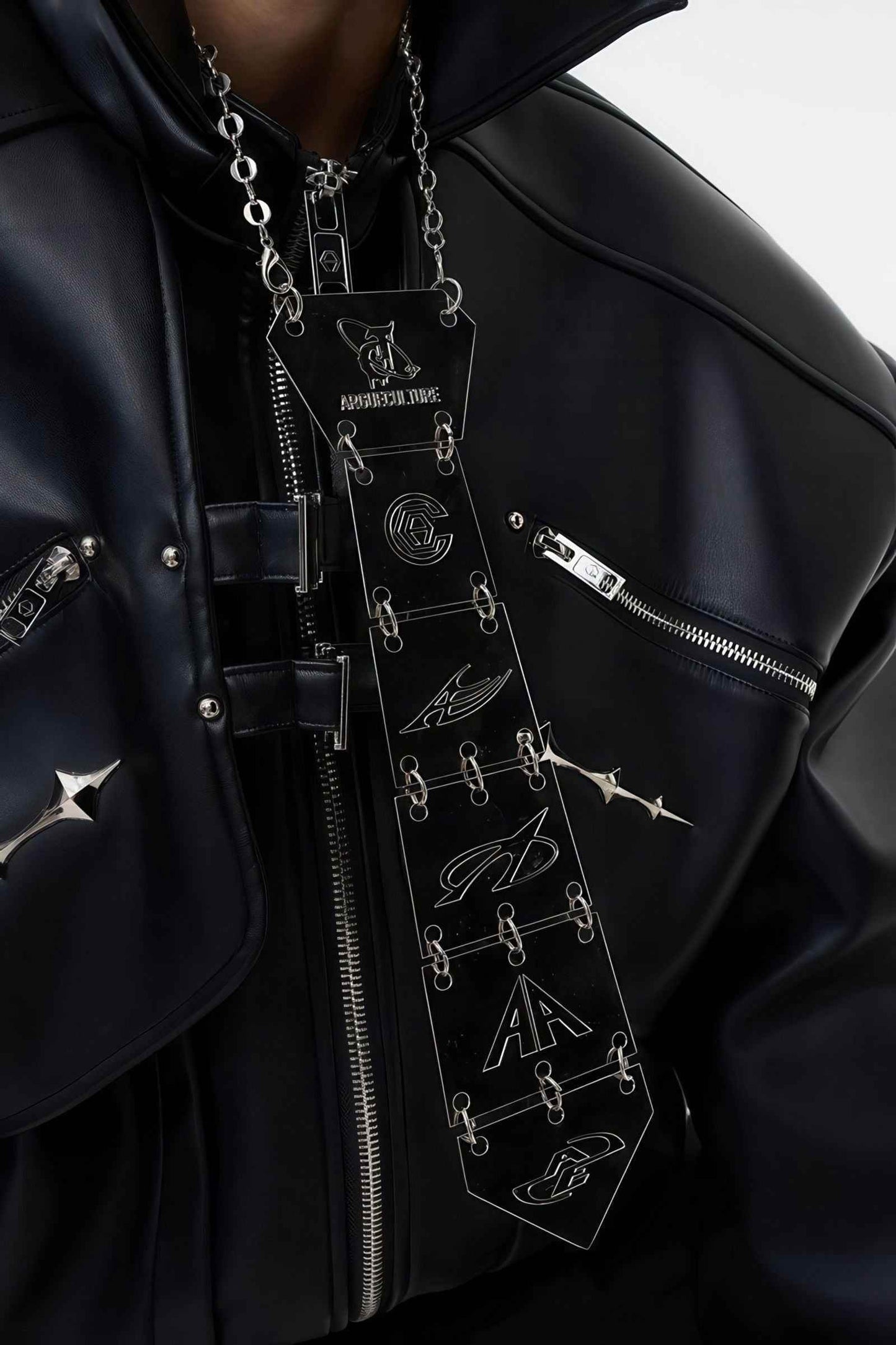 3D Spine-Inspired Metal Tie Necklace for a Bold, Modern Look