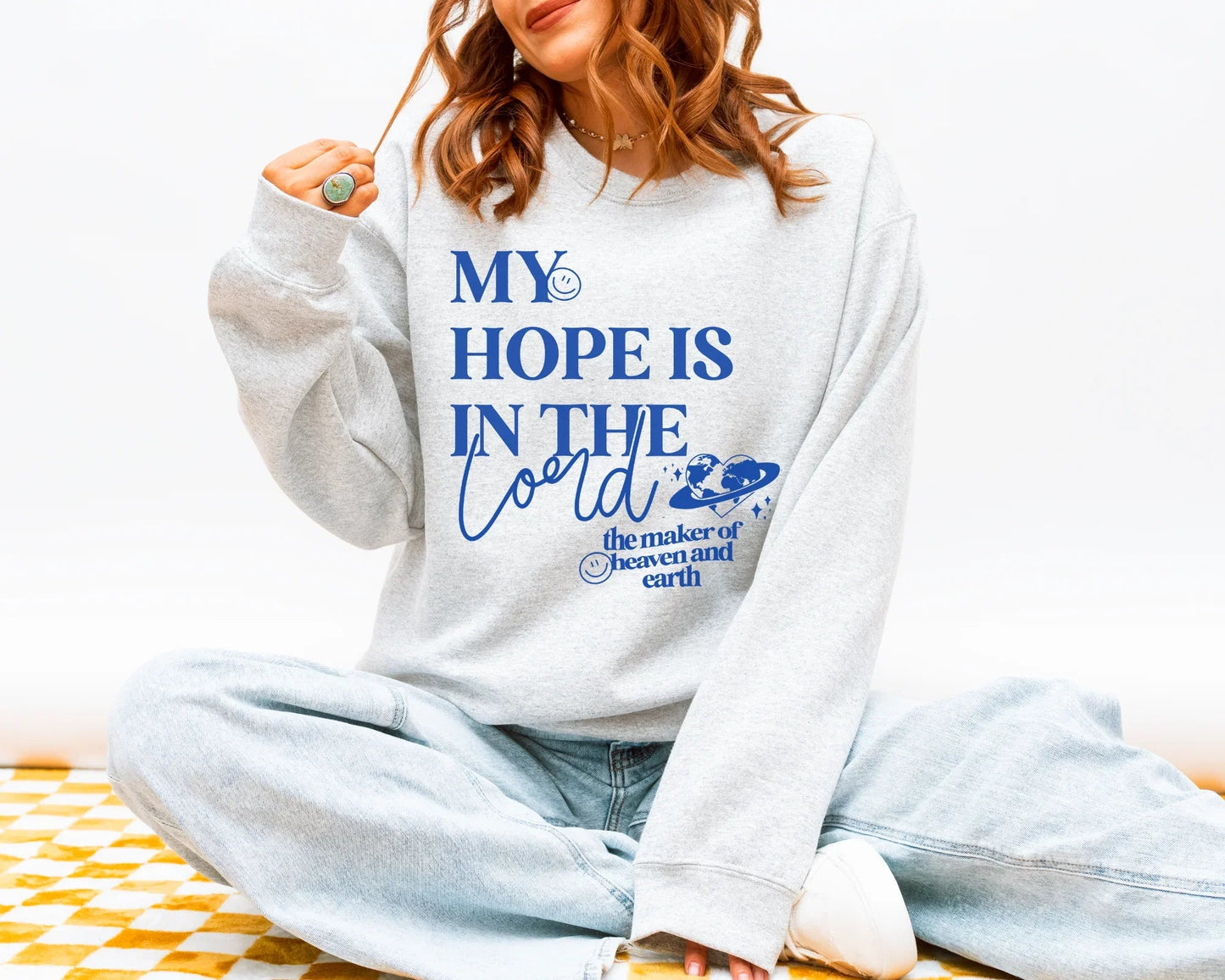 My Hope Is In The Lord Christian Sweatshirt, Faith Crewneck, Bible Verse Sweatshirt, Religious Cozy Pullover, Christian Gift for Her