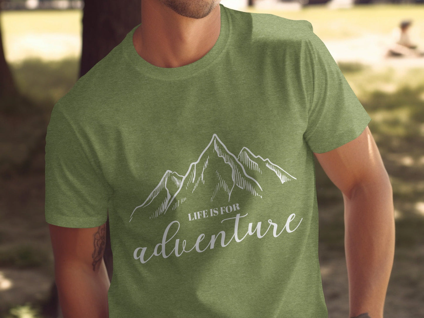 Life Is For Adventure Mountains Graphic Illustration T-Shirt