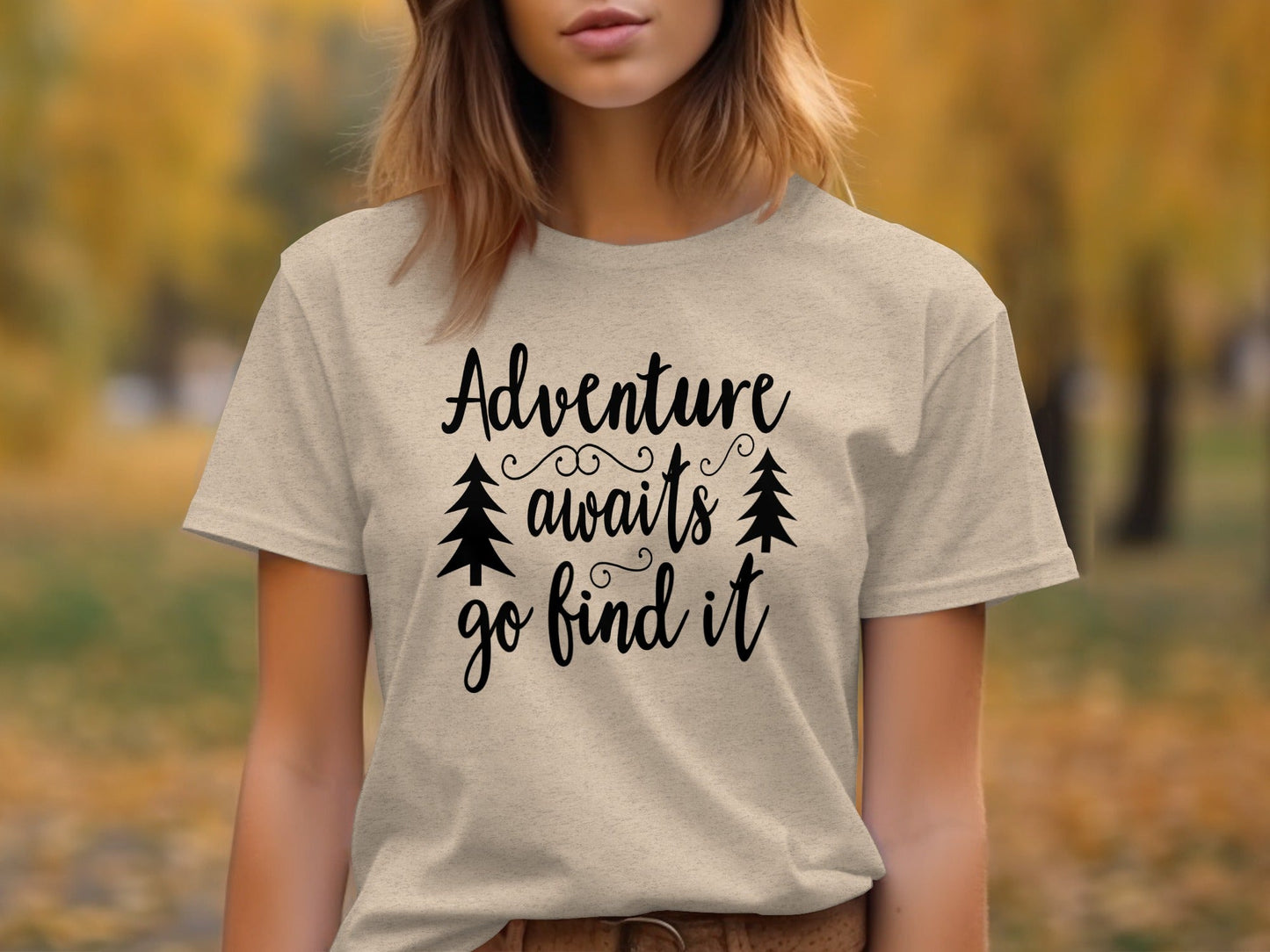 Adventure Awaits Go Find It Design With Trees T-Shirt