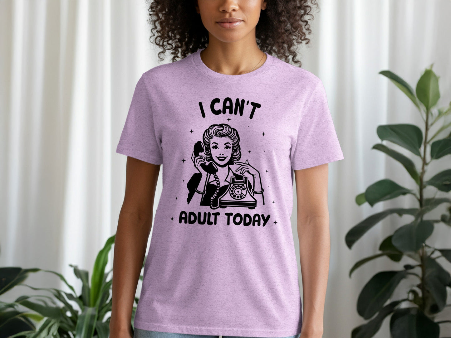 I Can't Adult Today Retro Inspired Graphic Design T-Shirt