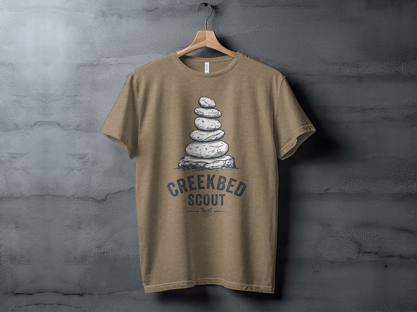Creekbed Scout Cairn Graphic: The Explorer's Adventure Tee