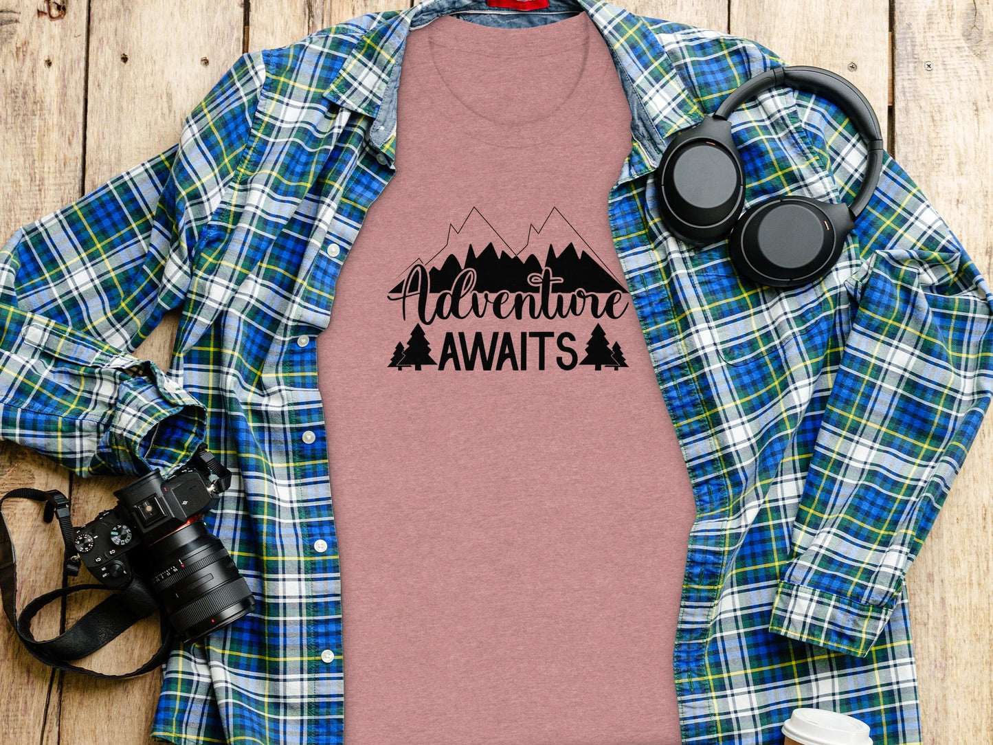 Adventure Awaits Mountains Nature Lover Graphic T-Shirt
