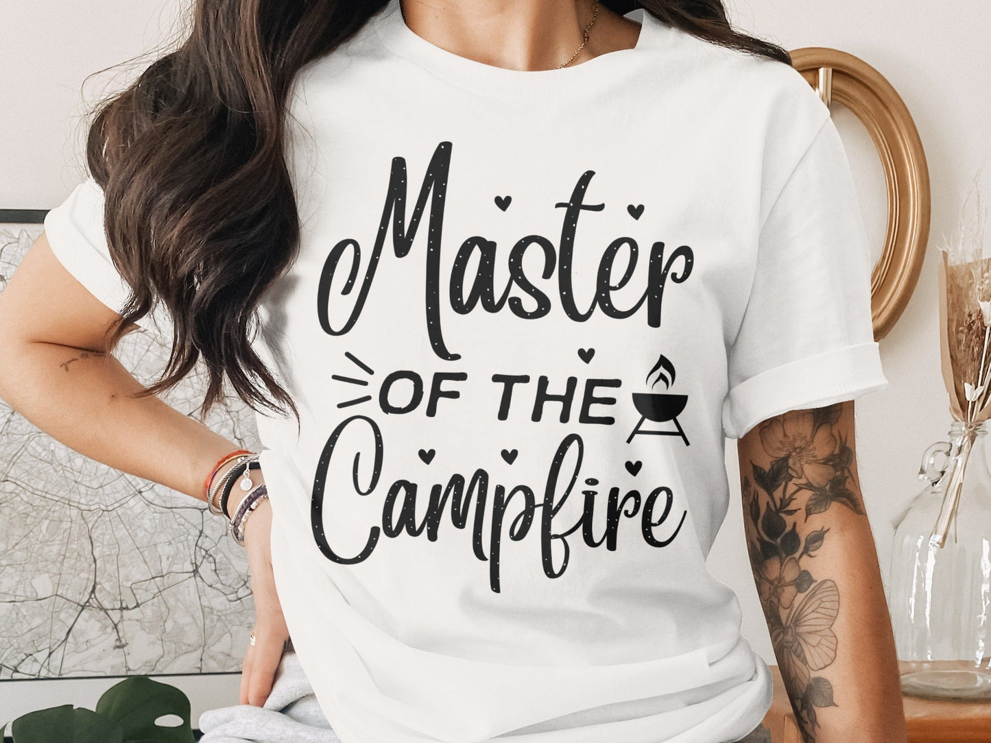 Master of The Campfire Design With Hearts T-Shirt