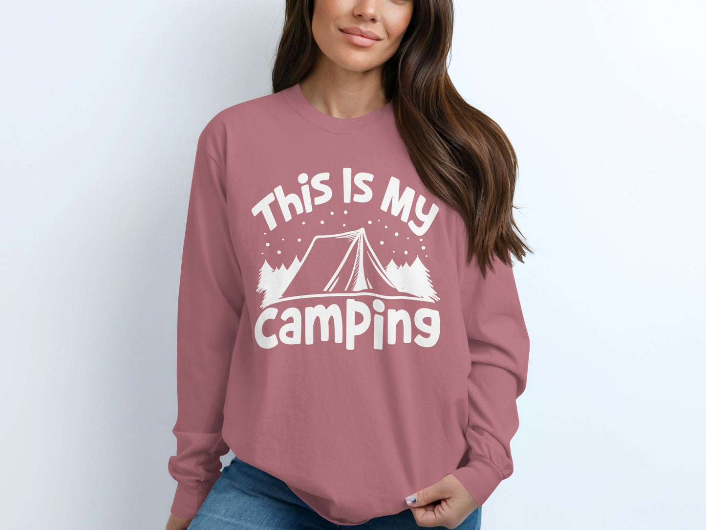 This Is My Camping Tent Vacation Adventure Outside Nature Long Sleeve T-Shirt
