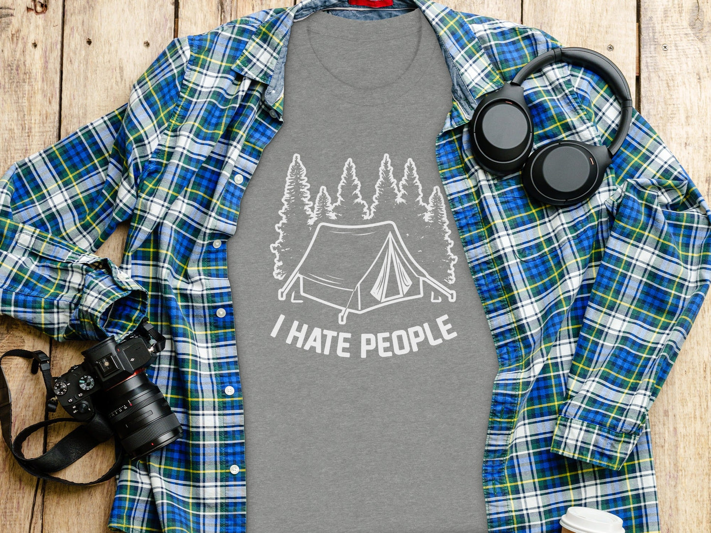 Introvert Camping Vacation Nature Tent and Hate People T-Shirt