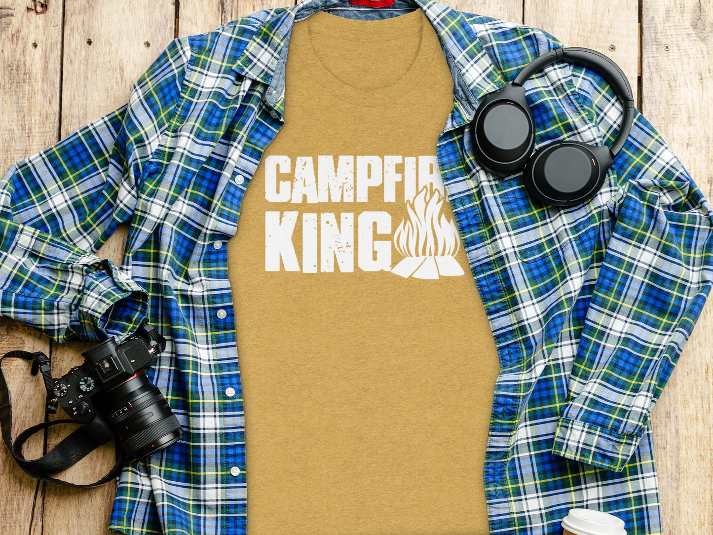 Campfire King Flames Graphic Outdoors Adventure T-Shirt