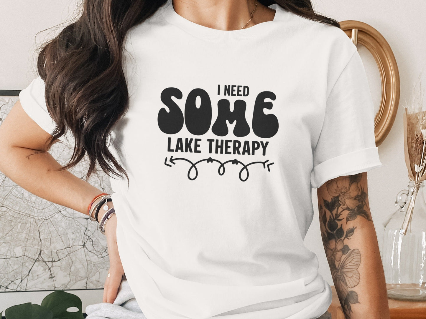 I Need Some Lake Therapy Funny Summer Vacation T-Shirt