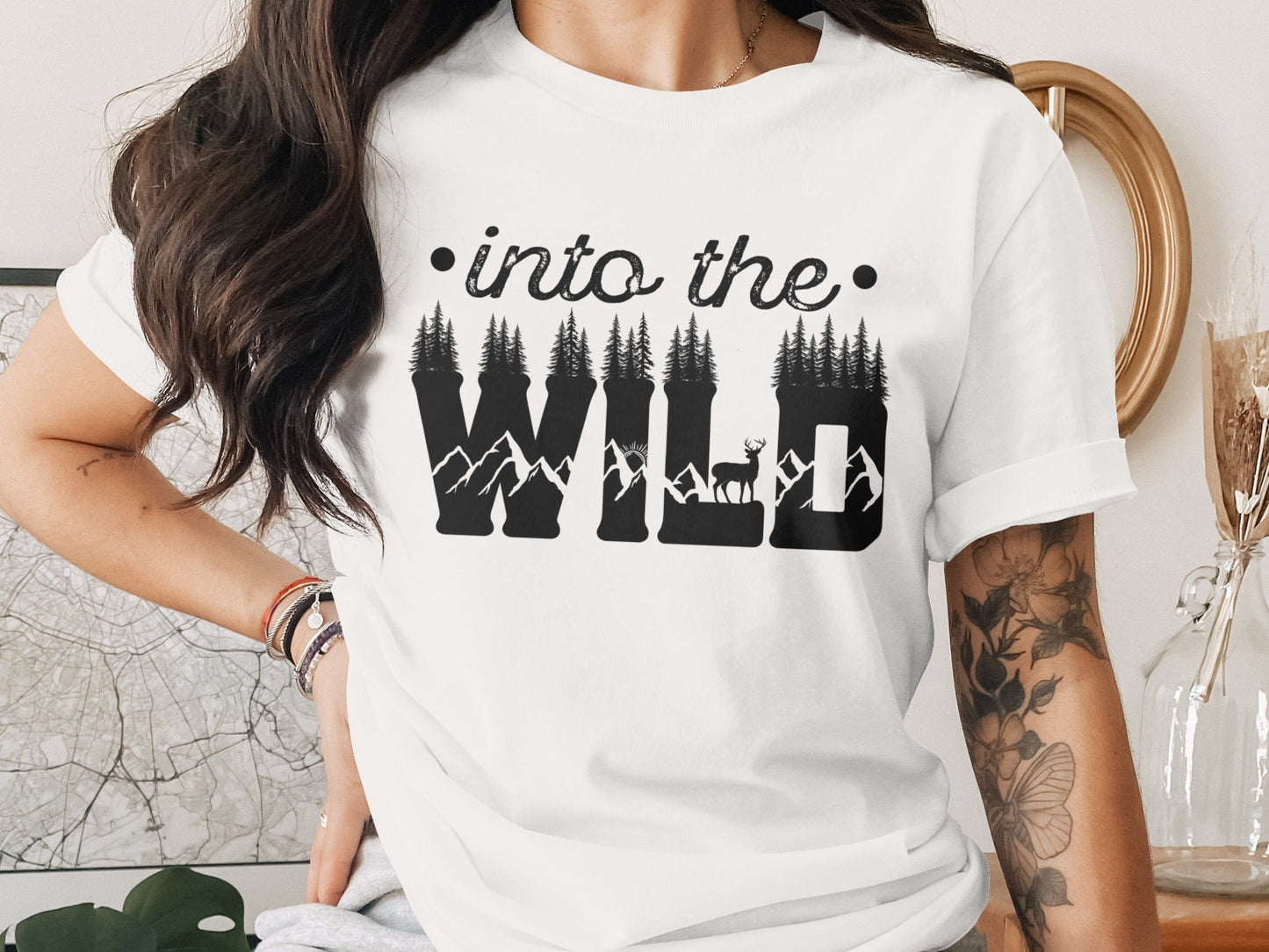 Into The Wild Outdoor Adventure Nature Inspired Graphic T-Shirt
