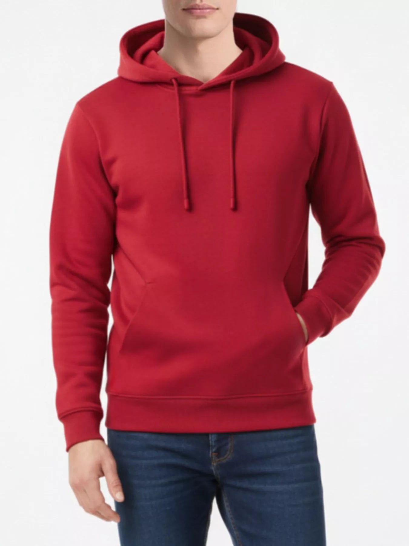 Men's Full Size Kangaroo Pocket Drawstring Hoodie Plus Size