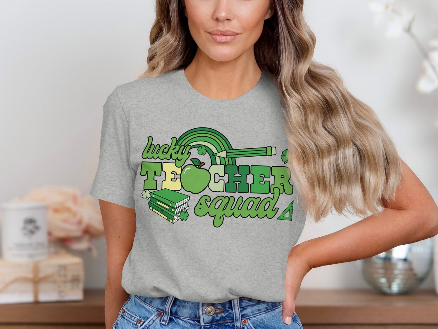 Lucky Teacher Squad St Patricks Day Green Design T-Shirt