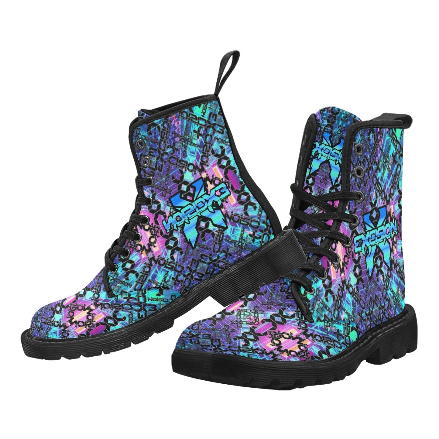 Limited Edition EDM Artists Men's Lace Up Canvas Boots Comfortable Waterproof Festival Camping Hiking Shoes for Men