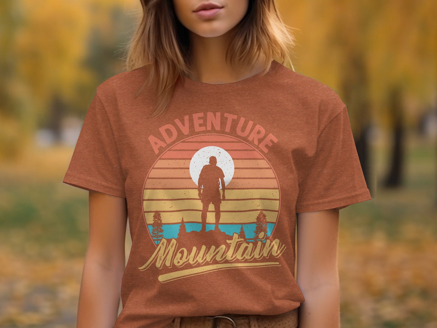 Adventure Above Mountain Sunset Graphic T-Shirt Long Sleeve T-Shirt