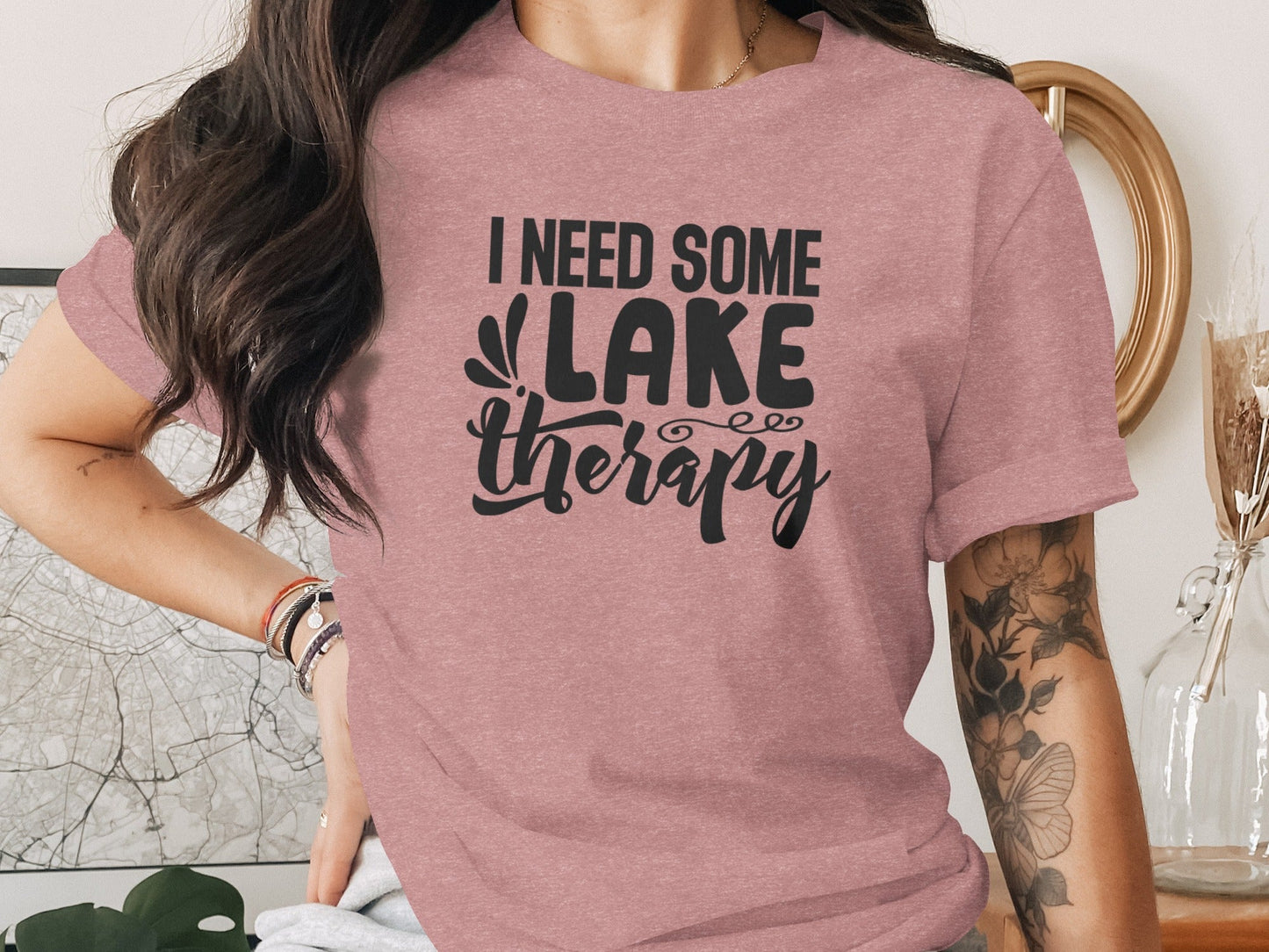 I Need Some Lake Therapy Relaxing Lake Scene T-Shirt