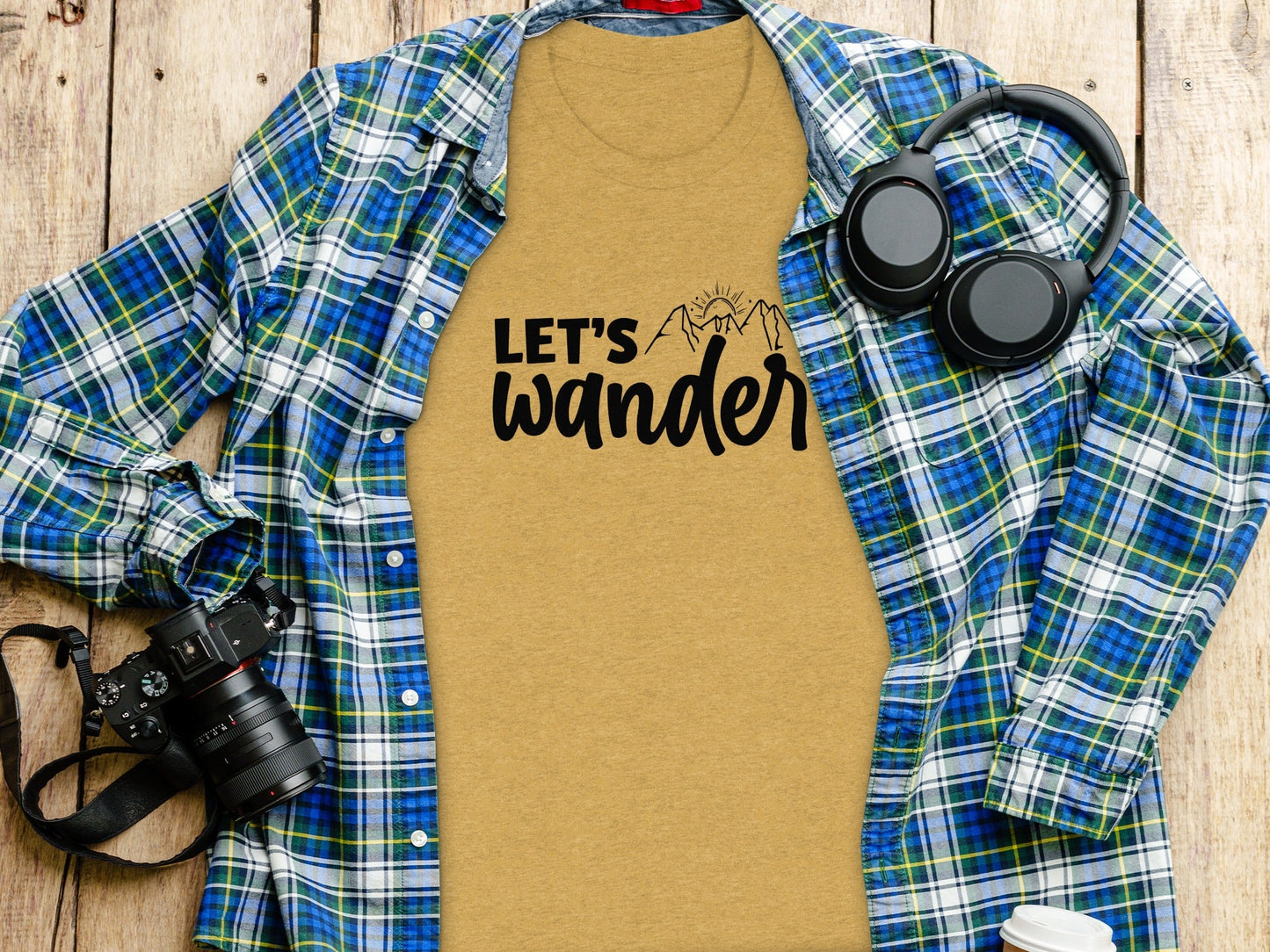 Let's Wander Mountain and Sun Graphic Adventure T-Shirt