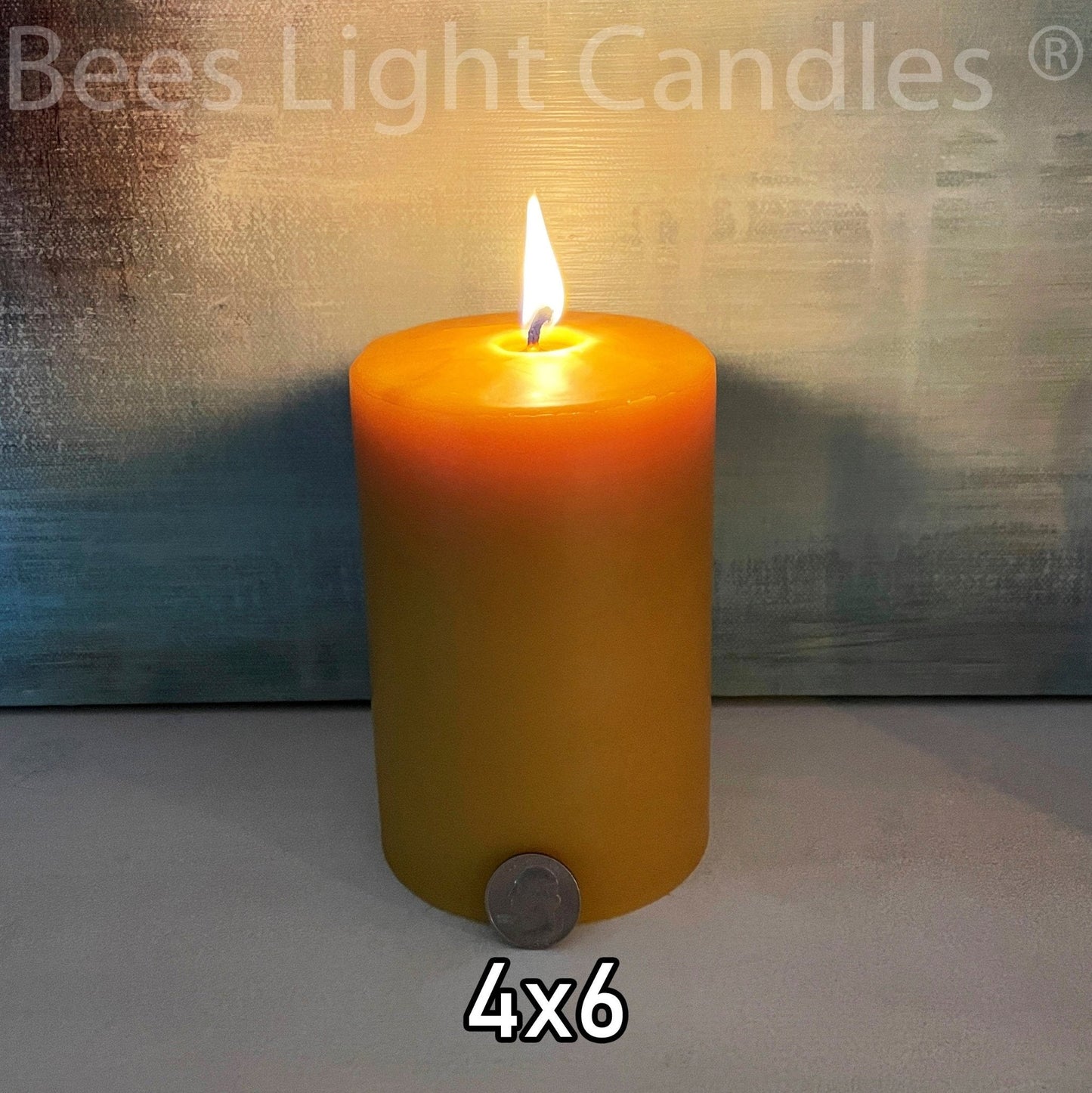 4" x 6" Beeswax Pillar Candles