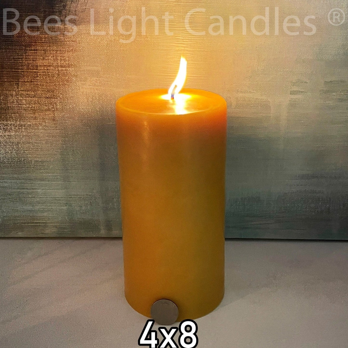 4" x 8" Beeswax Pillar Candles