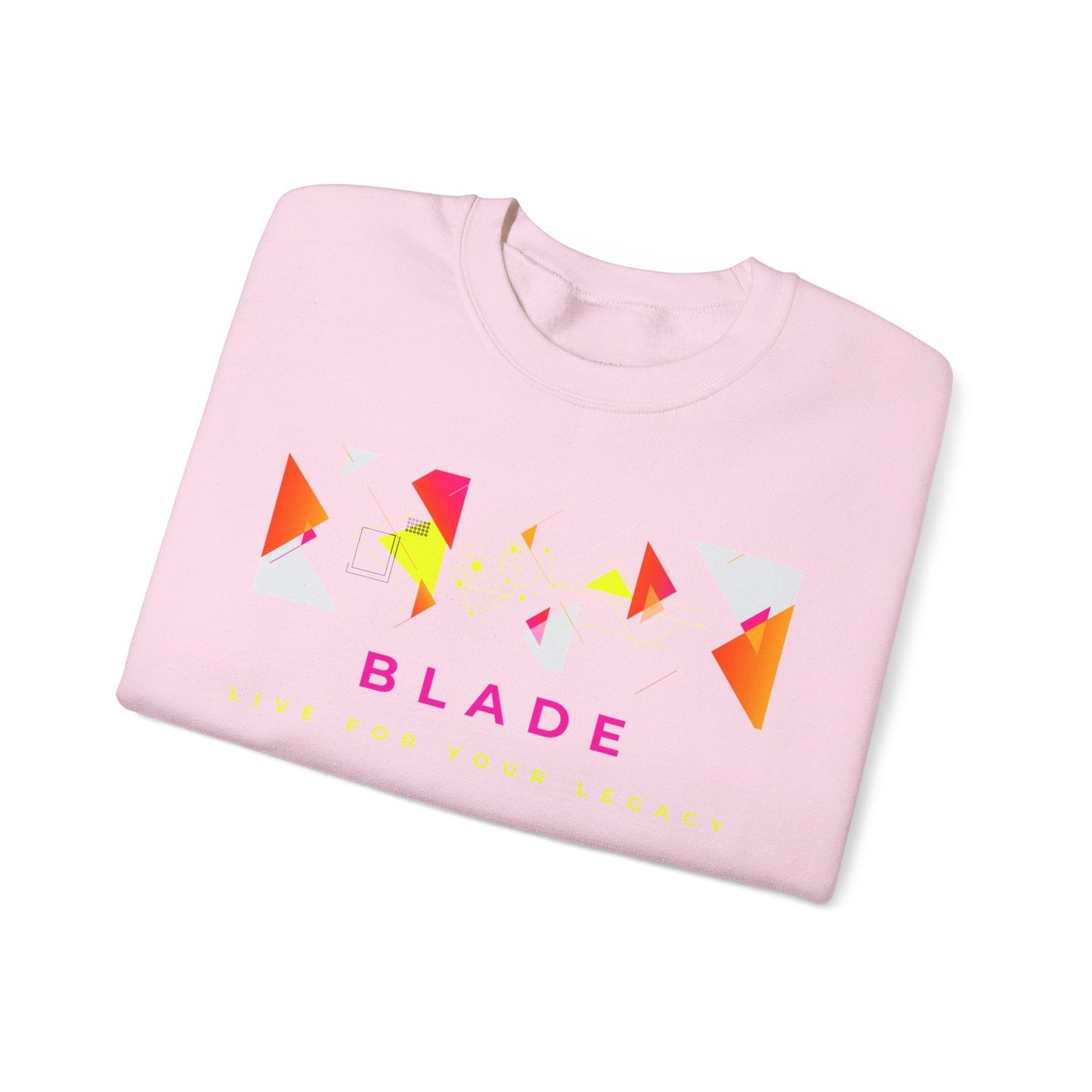 Geometric Odyssey Pink/Green Unisex Crewneck Sweater