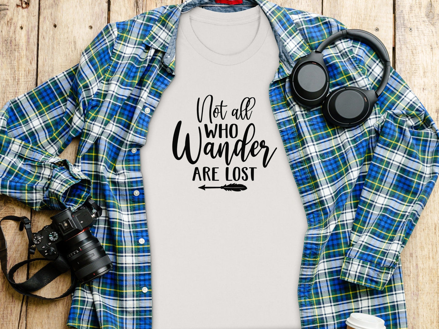 Not All Who Wander Are Lost Arrow Graphic Design T-Shirt