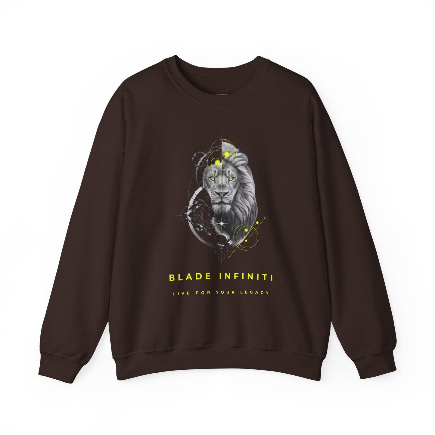 Geometric King Lion V3 Neon Green TX Unisex Crewneck Sweater