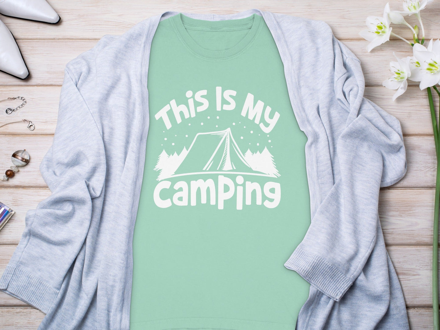 This Is My Camping Tent Vacation Adventure Outside Nature Long Sleeve T-Shirt