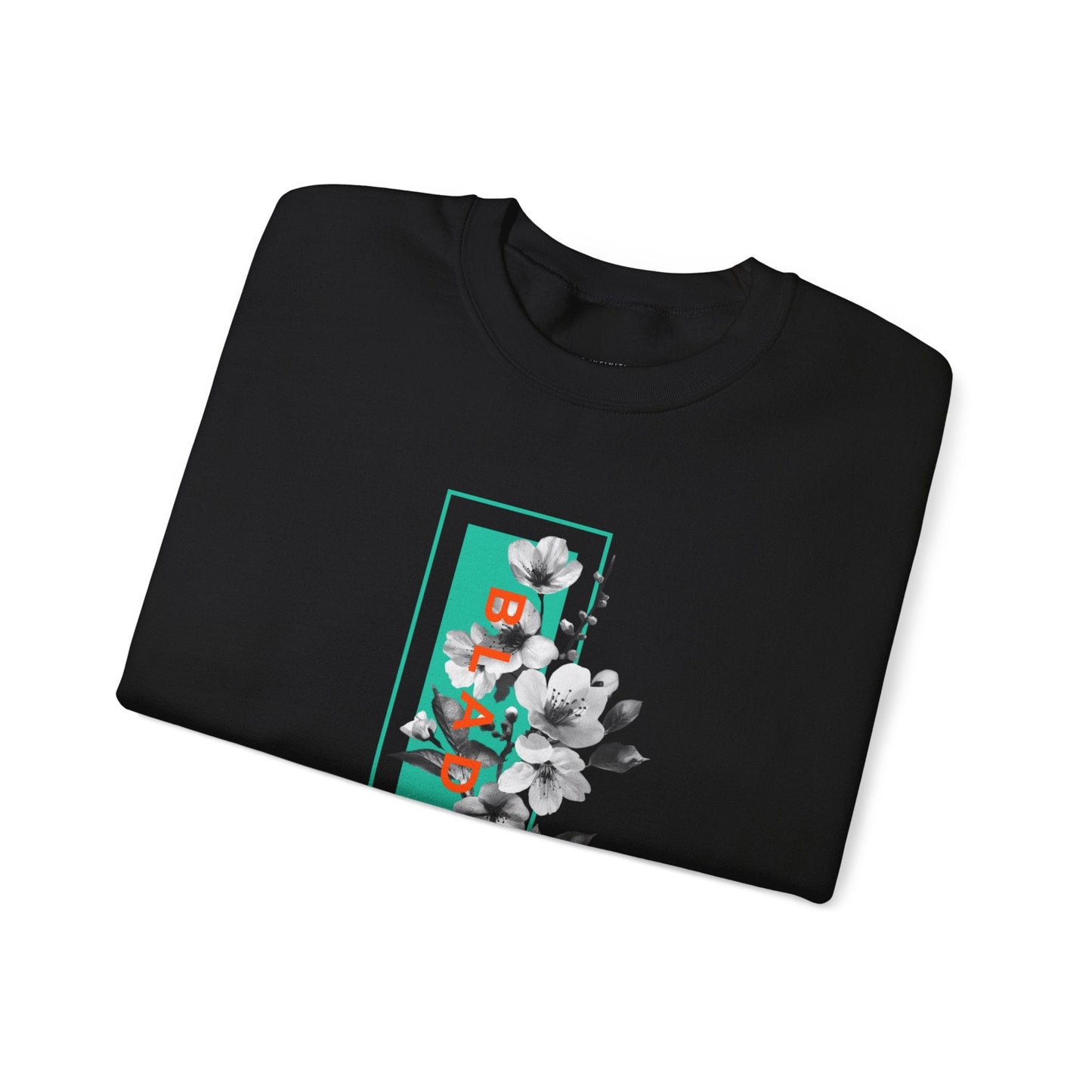 Bloom Bae Teal/Orange Floral Unisex Crewneck Sweater