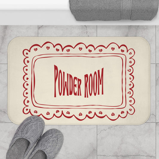 Powder Room Bath Mat | BEIGE Vintage Lace Doily Bathroom Rug
