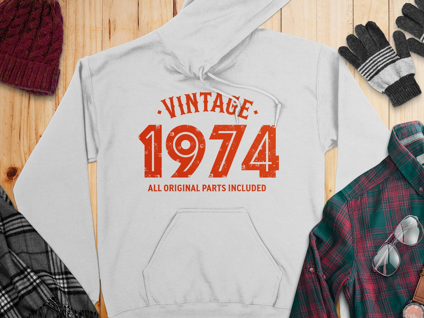 Vintage 1974 All Original Parts Included Design Hoodie