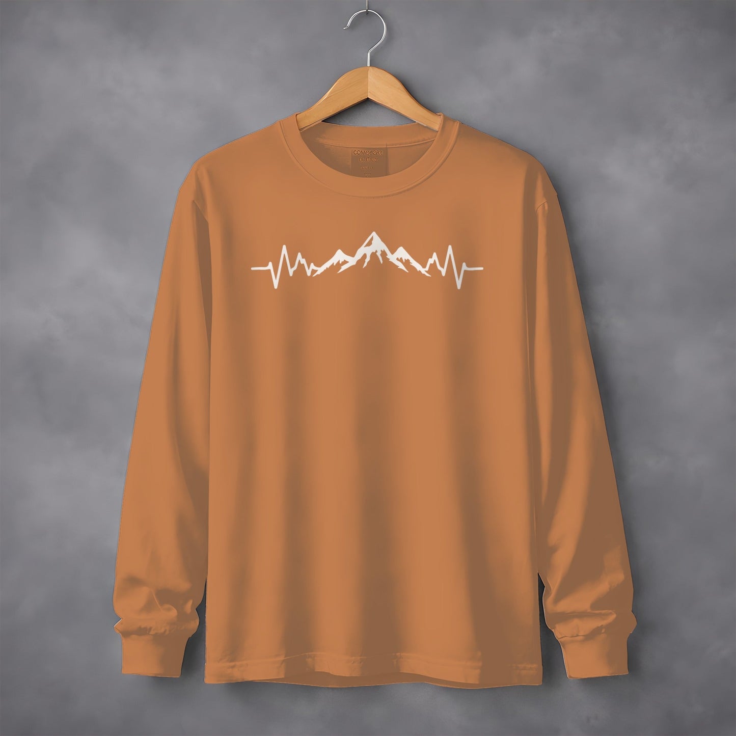 Mountains Heartbeat Nature Outdoors Adventure Long Sleeve T-Shirt