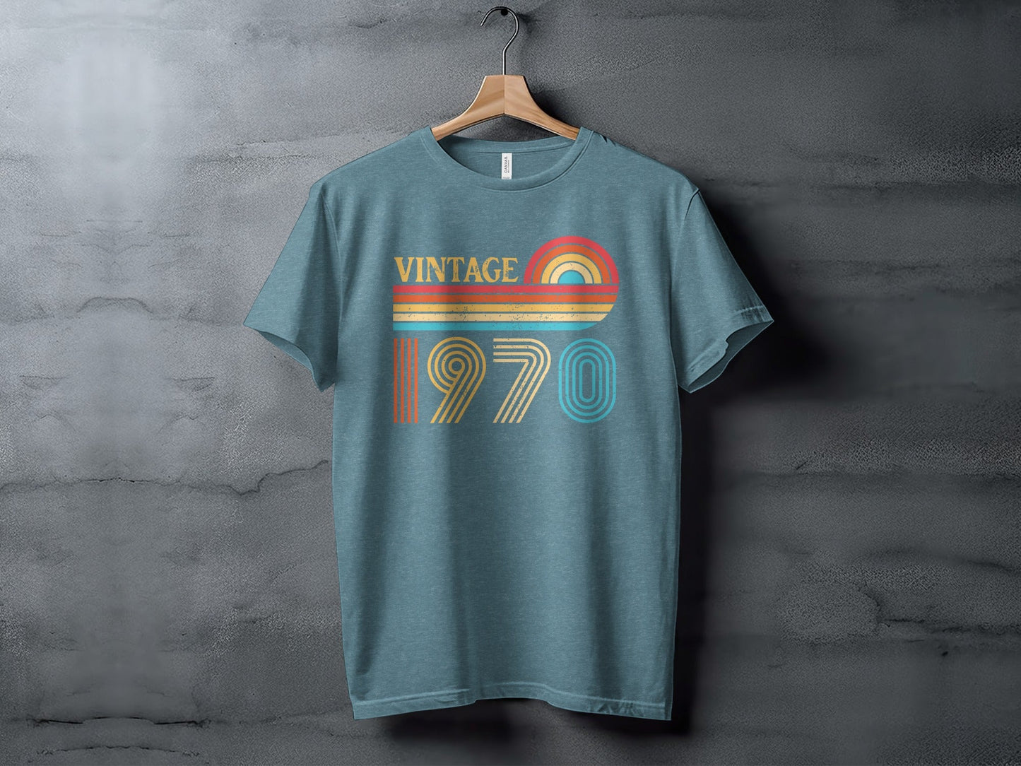 Retro Vintage 1970 Rainbow Birthday Gift Idea T-Shirt