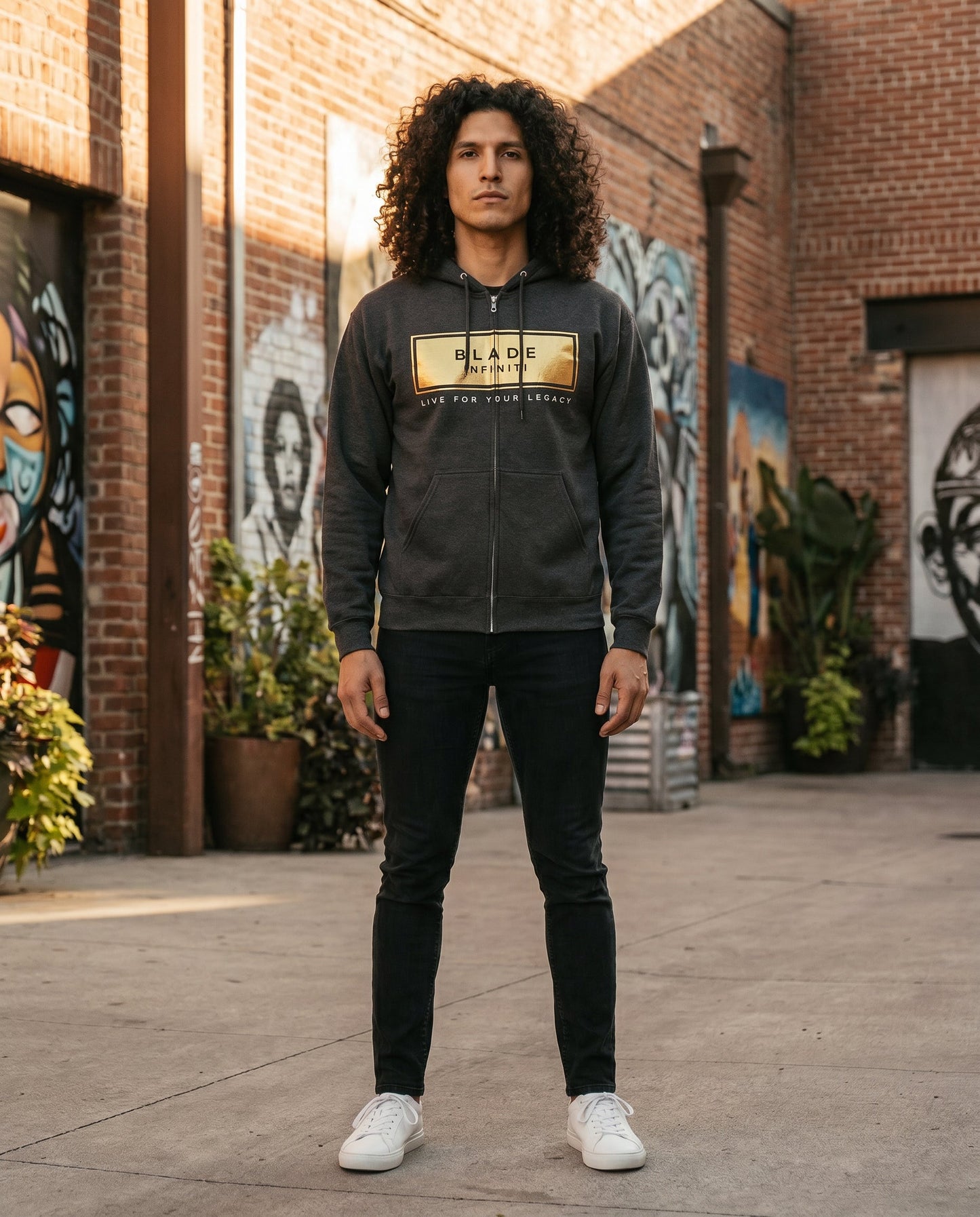 Legacy Essential Gold Zip Hoodie