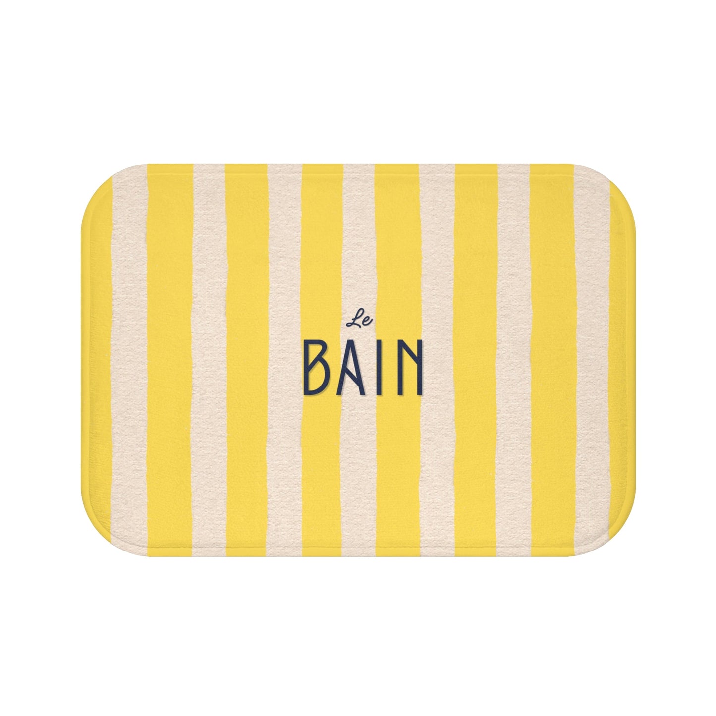 Le Bain Yellow Stripe Bath Mat — French Bathroom Floor Rug