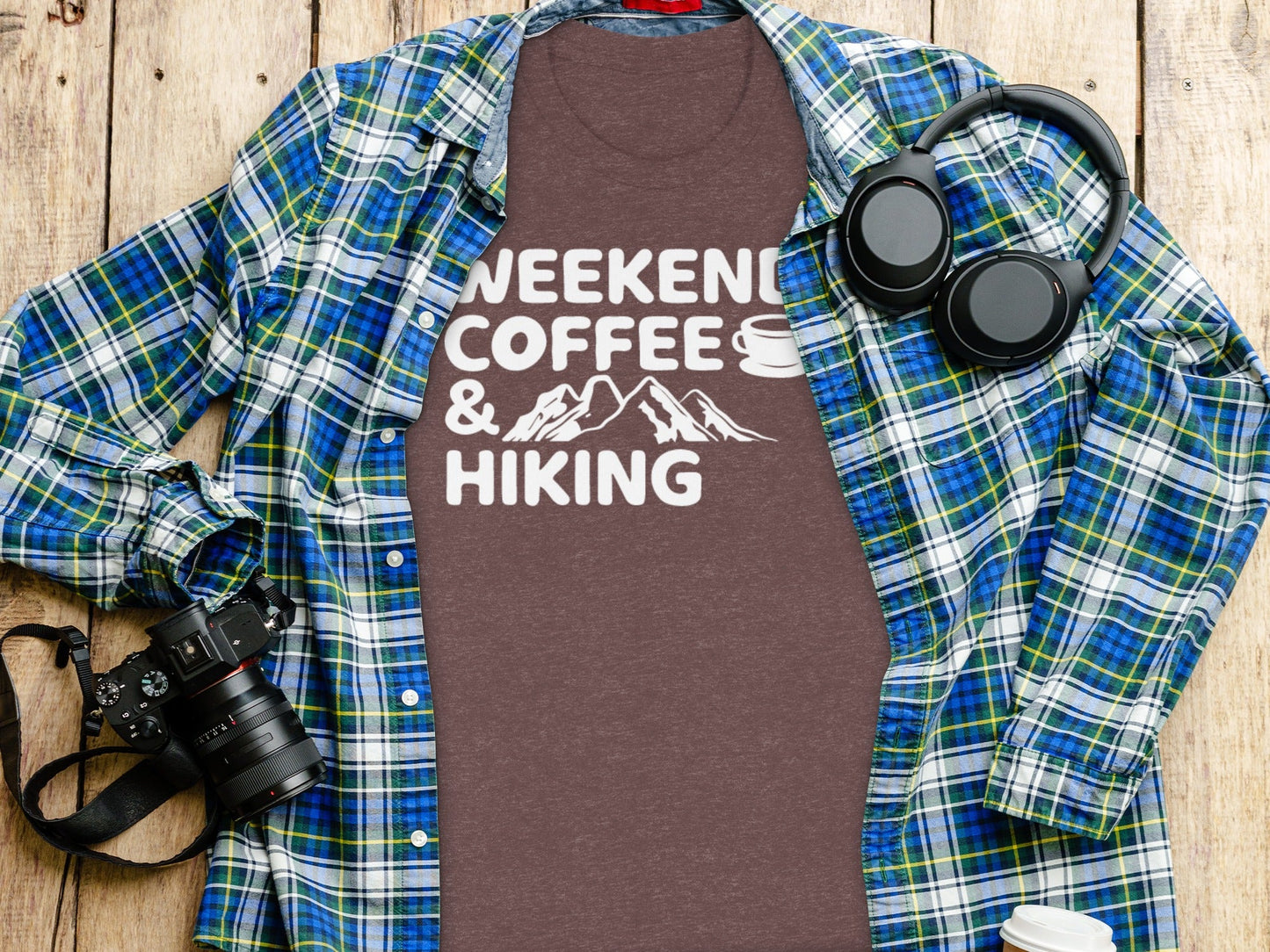 Weekends Coffee And Hiking Graphic Design Funny T-Shirt