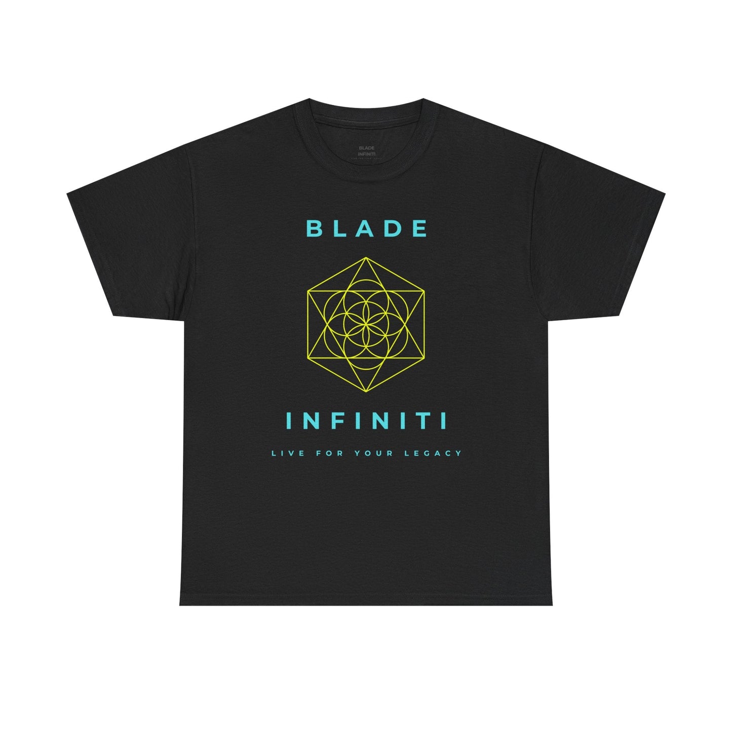 Geometric Azteca Essential Aqua/Neon Green T-Shirt