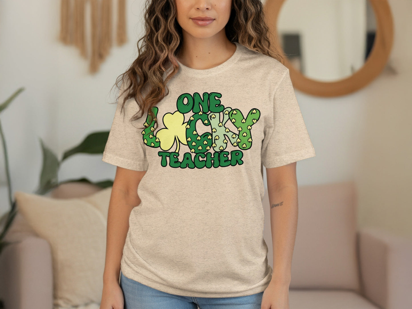 One Lucky Teacher Saint Patricks Day Cute Graphic T-Shirt