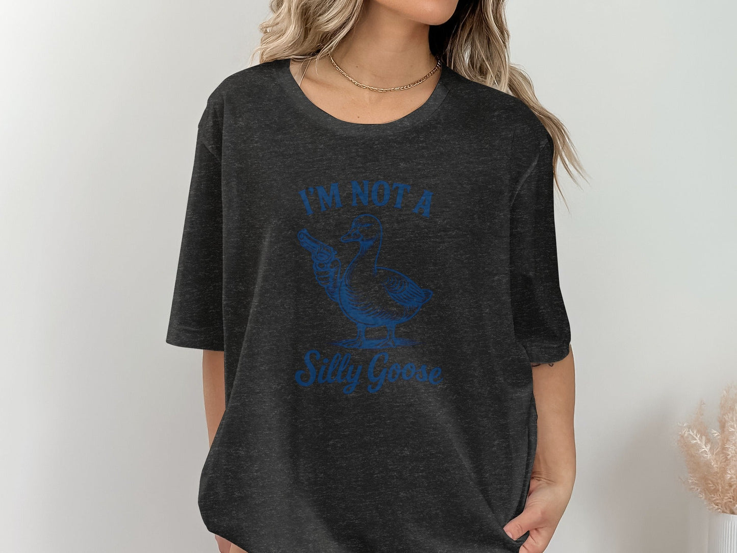 I Am Not A Silly Goose With Gun Funny Goose Design T-Shirt