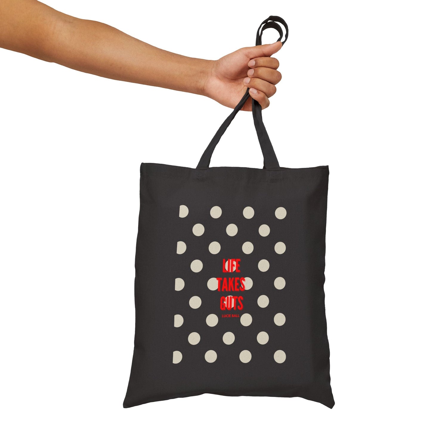 Lucille Ball Polka Dot Canvas Tote Bag - Life Takes Guts