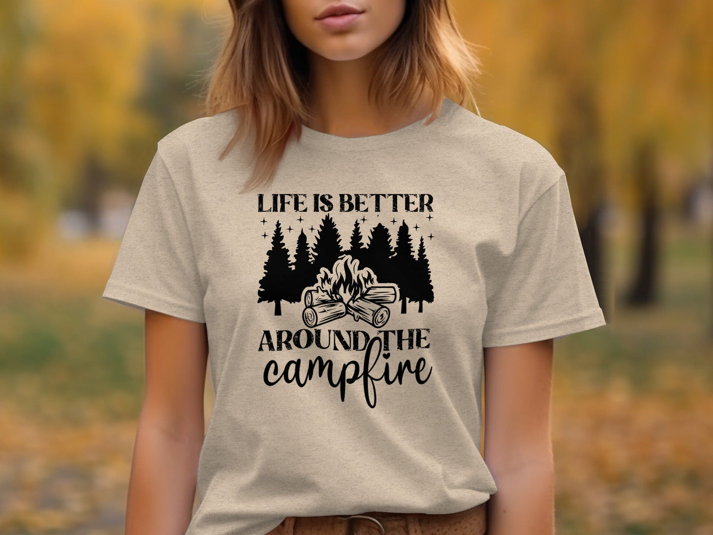 Life Is Better Around The Campfire Outdoor Adventure T-Shirt