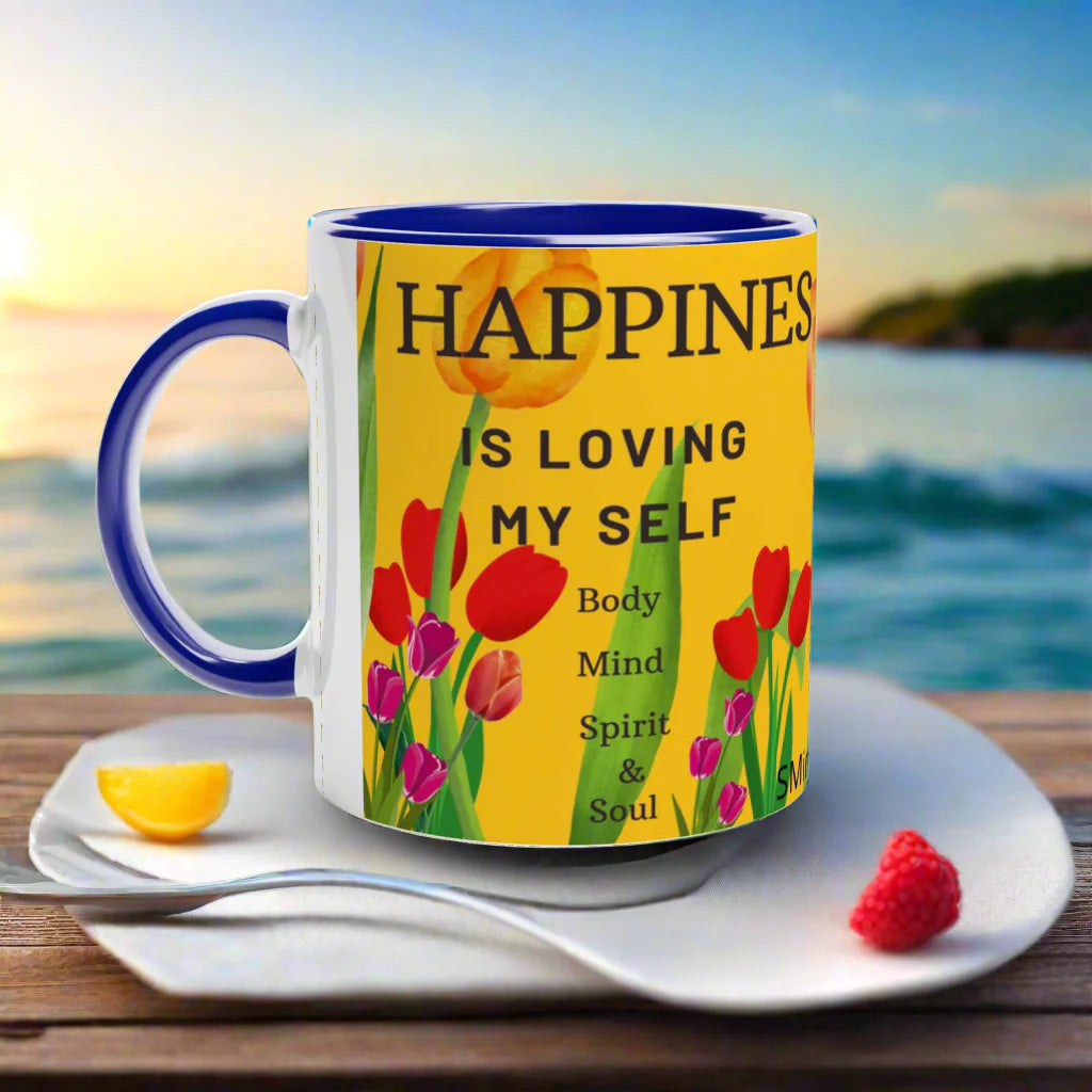 White 11oz Ceramic Mug with Color Inside