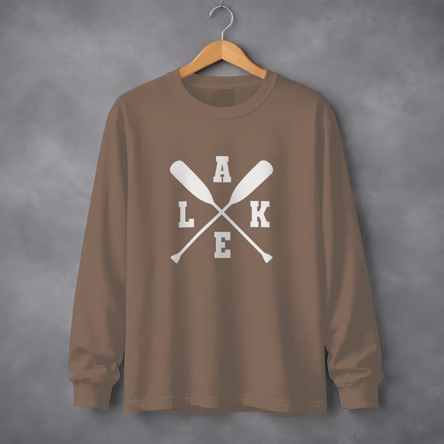 A Lake With Crossed Paddles Graphic Long Sleeve T-Shirt
