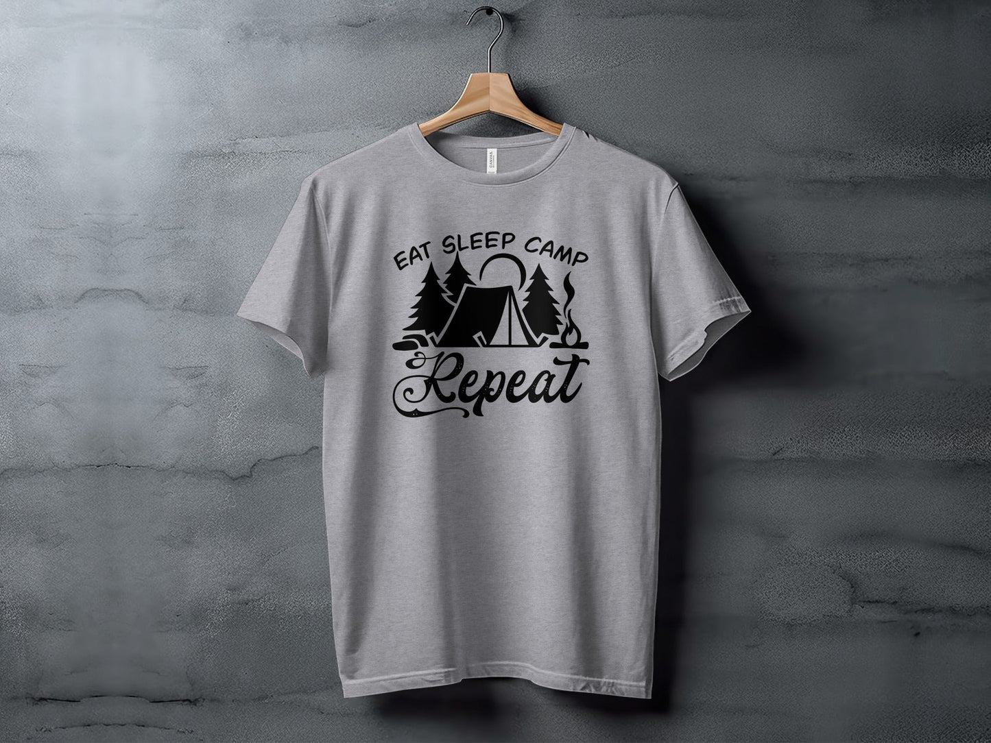 Eat Sleep Camp Repeat Adventure Graphic Camping T-Shirt
