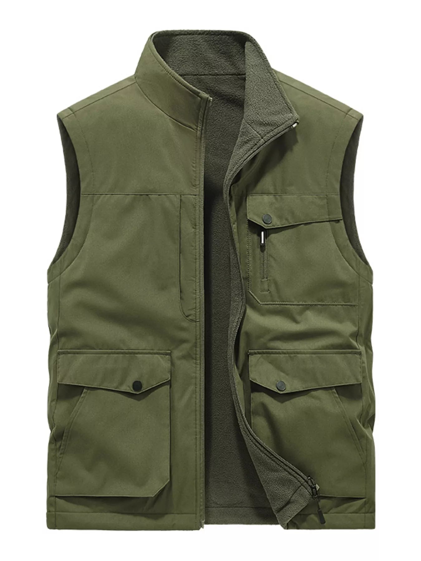 Men's Plus Size Zip Up Vest Coat