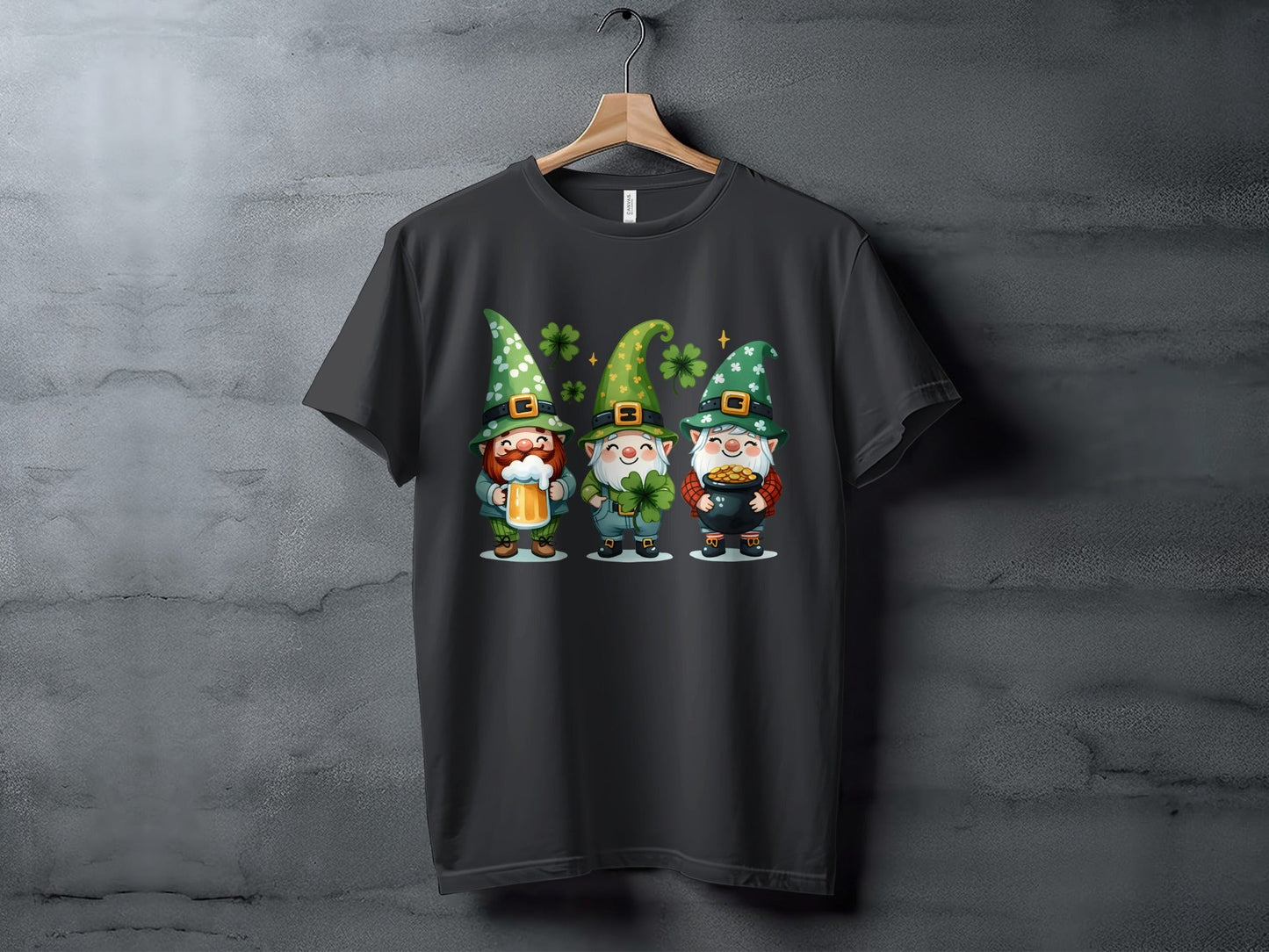 Lucky Gnome T-Shirts, St Patricks Day Shirt, Irish Gnome Shirt, Shamrock Shirt, St Paddys Day Apparel, Cute Gnomes T-Shirt