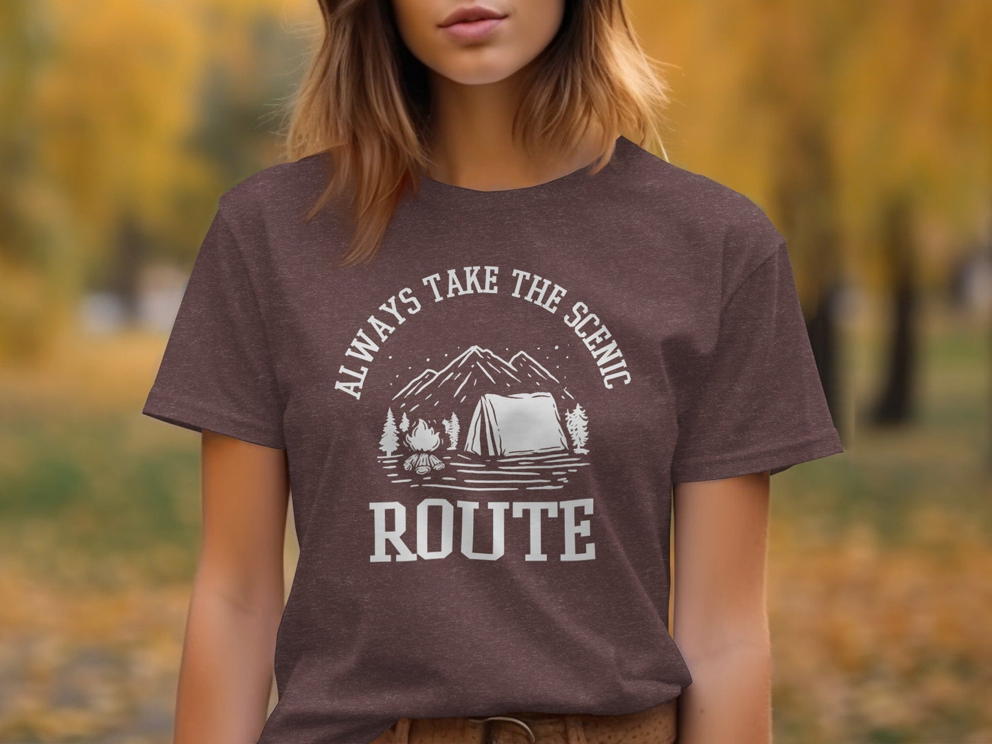 Always Take The Scenic Route Camping Adventure T-Shirt