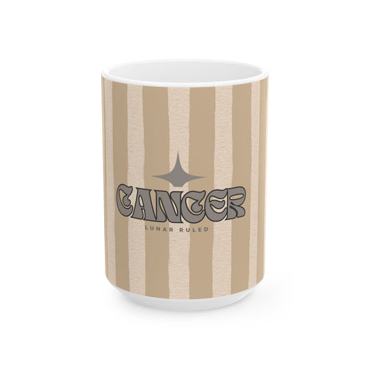Astrological Wheel CANCER Mug, Whimsical Bday Gift
