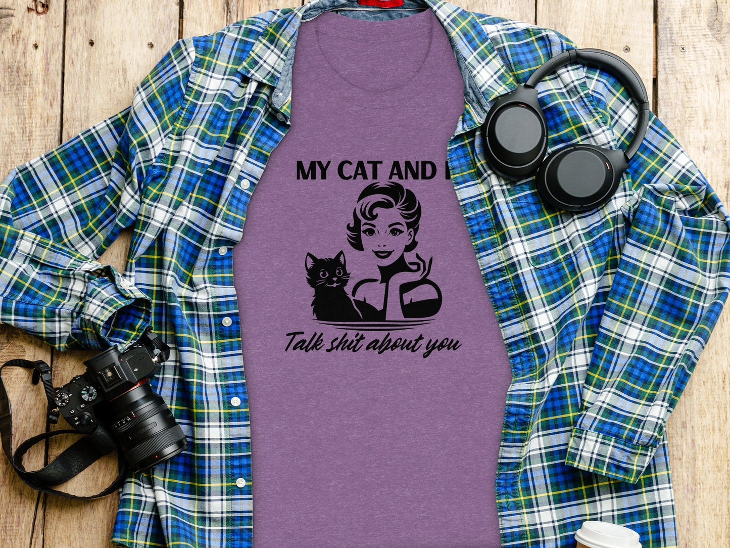 My Cat And I Talk Shit About You Funny Pet T-Shirt