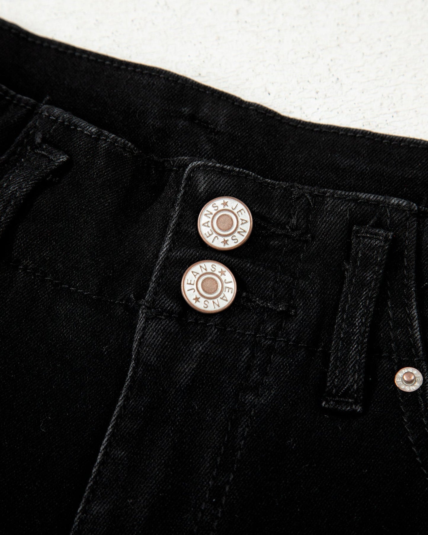 Brooke 2-Button High Waist Flared Bottom Jeans - Black
